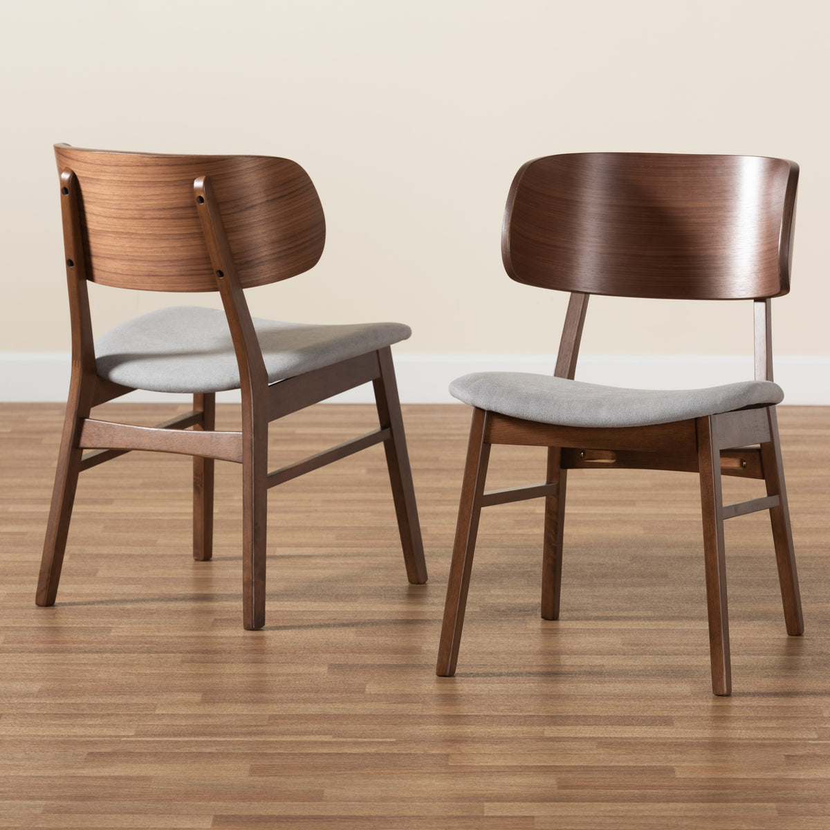 Grey/Walnut Brown Dining Chair, Set of 2 B544