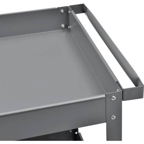 2 Shelf Deep Tray Steel Stock Cart 500 lb. Capacity V64017