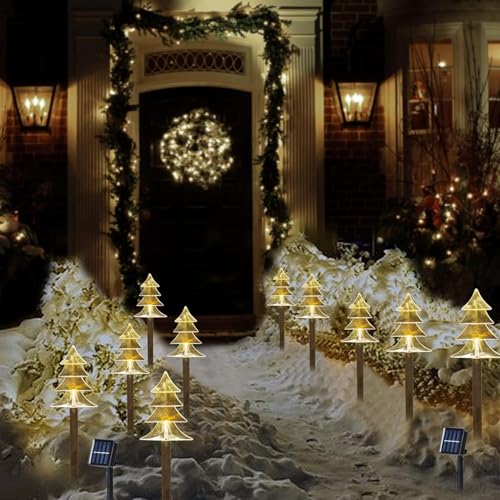 10 Pack Solar Christmas Candy Cane Lights A792