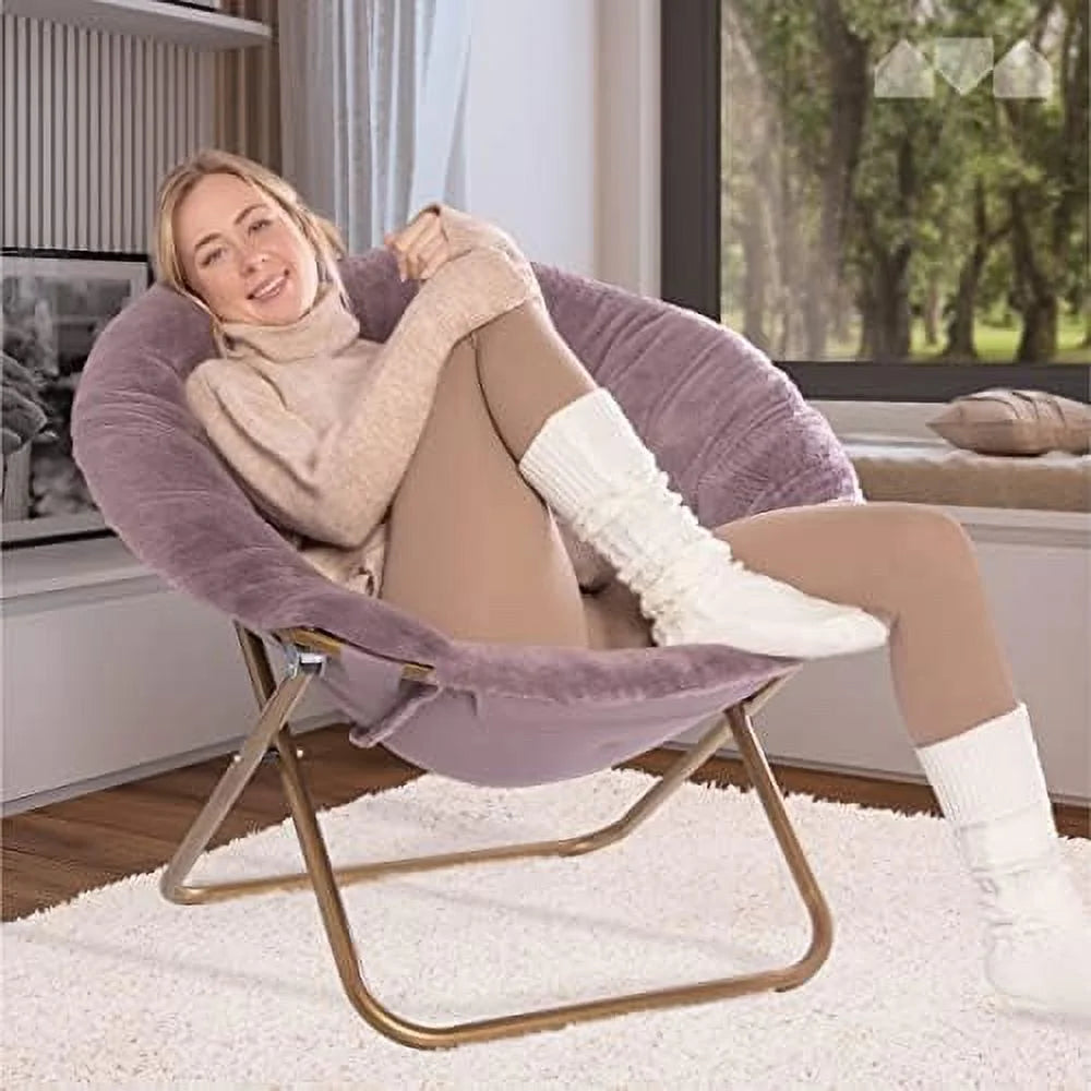 Pink Faux Fur Saucer Chair F22565