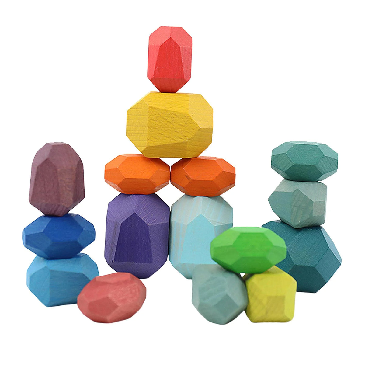 Wooden Sorting Stacking Balancing Stone Building Blocks N172001