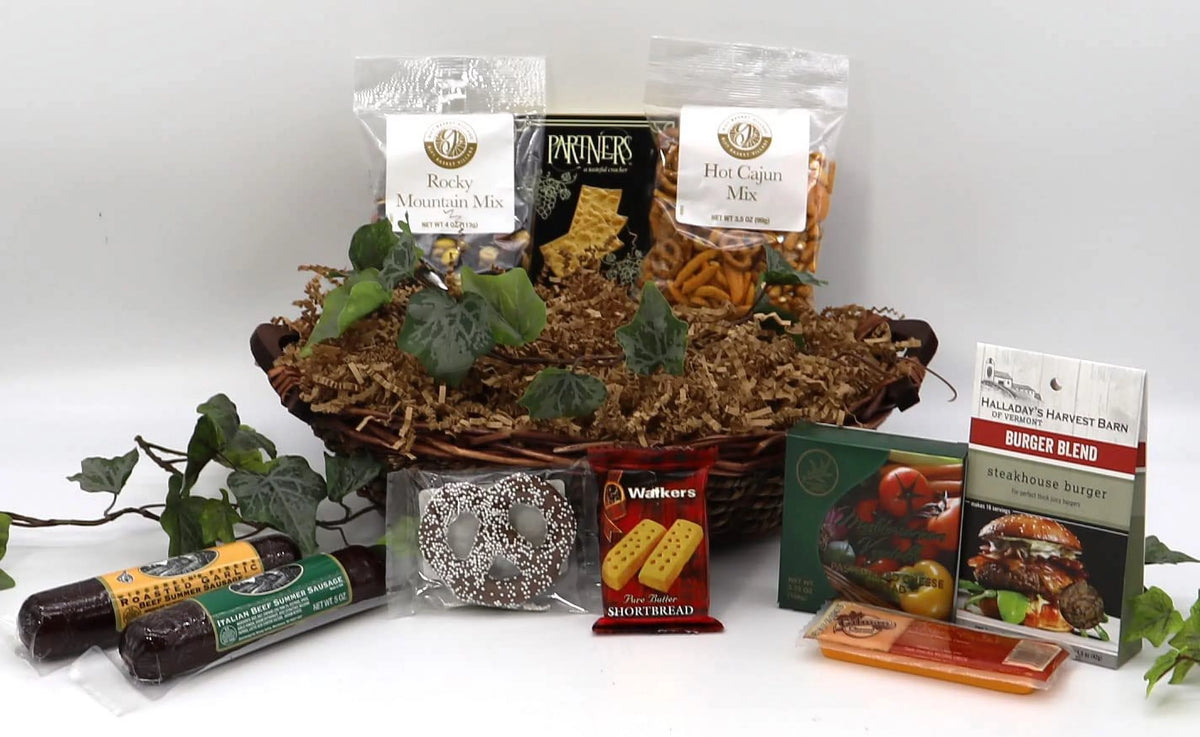 Camping Themed Basket Filled With Snacks & Treats 6 Pounds S393