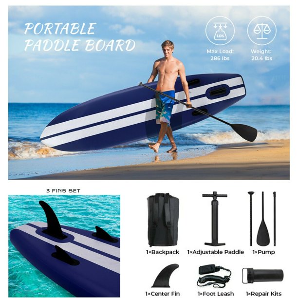 11ft Inflatable Stand Up Paddle Board with Aluminum Paddle, Leash, Backpack Z141