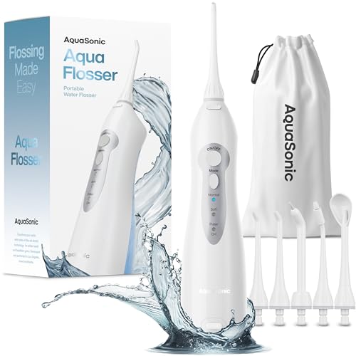 Cordless Rechargeable Waterproof Water Flosser with 5 Jet Tips F965732