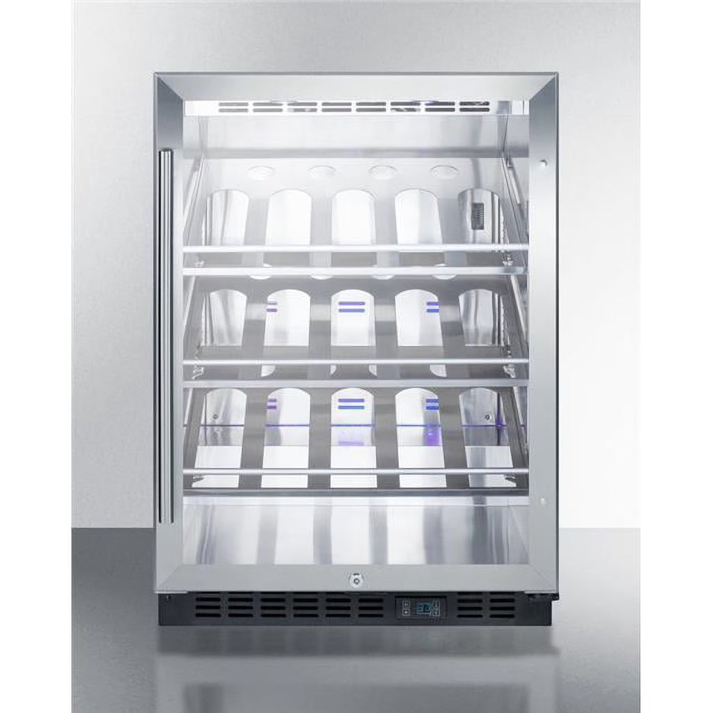 Undercounter wine cellar with champagne shelving P183