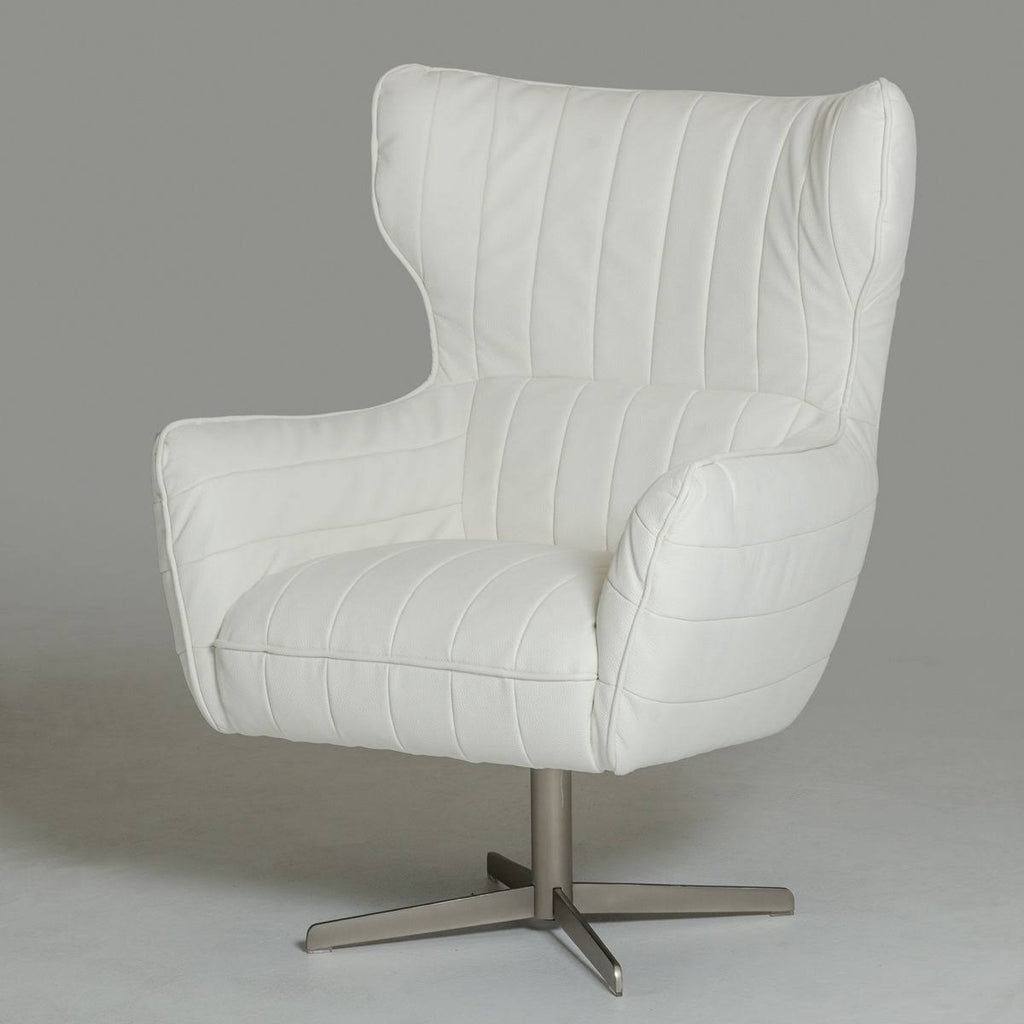 White Eco-Leather Accent Chair J269
