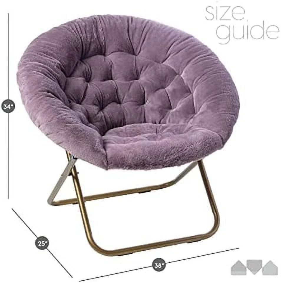 Pink Faux Fur Saucer Chair F22565