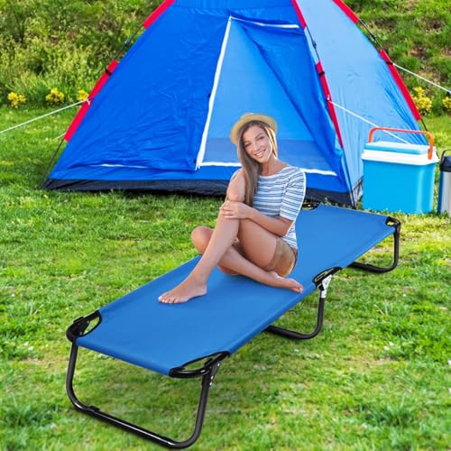 Folding Camping Cot Bed with 600D Oxford Fabric Grey L58010
