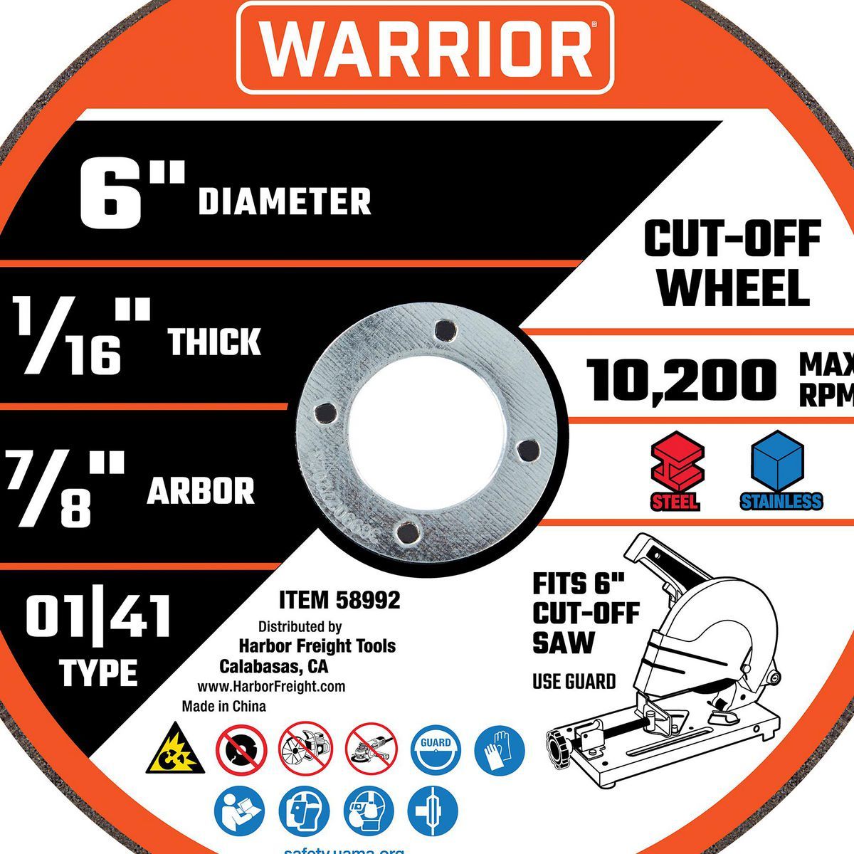 6 in. x 1/16 in. x 7/8 in. Metal Cut-off Wheel 5-Pack P31463