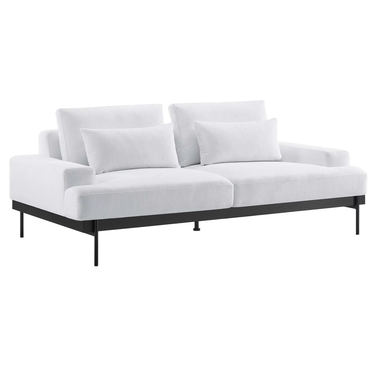 White Upholstered Polyester Fabric Sofa P992