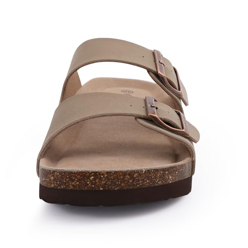 Cork Footbed Slide Sandal with Adjustable Buckle E766