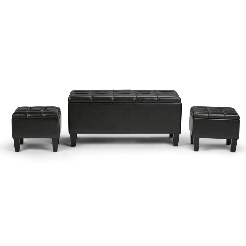 Slate Grey Rectangle Storage Ottoman K911