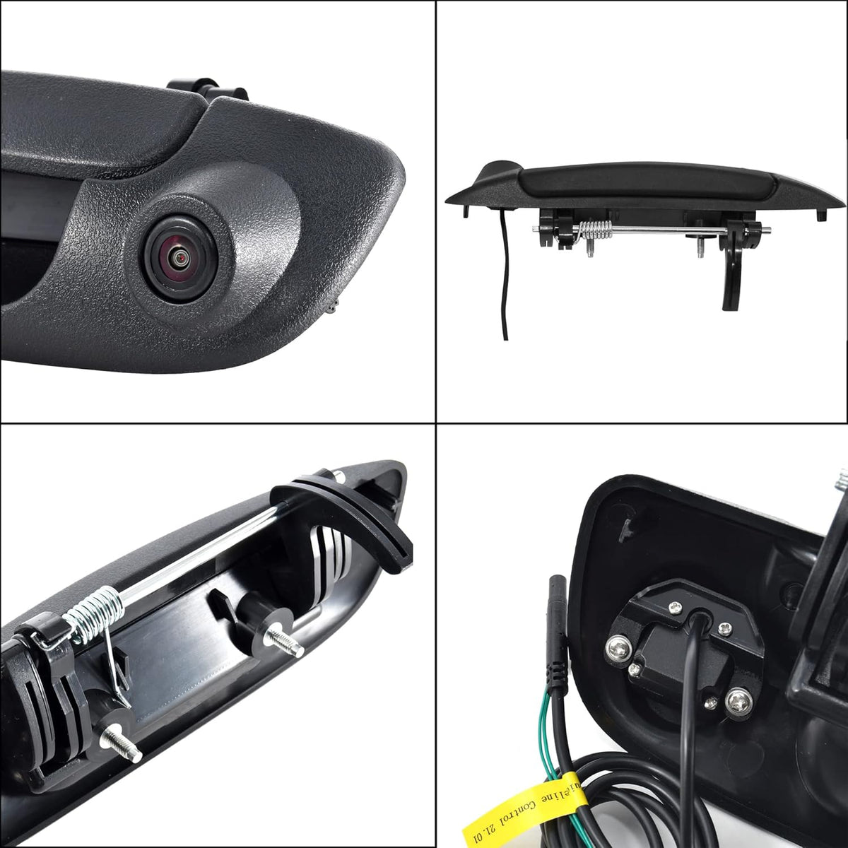 Tailgate Handle Backup Camera for Dodge Ram 1500 2500 3500 (2002-2008) Rear View Reverse Parking Camera with Optional Guideline RCA Connector (Black) X780