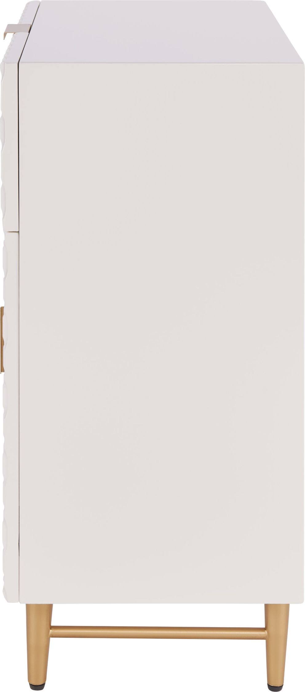 White 1-Drawer Geometric Small Cabinet D270