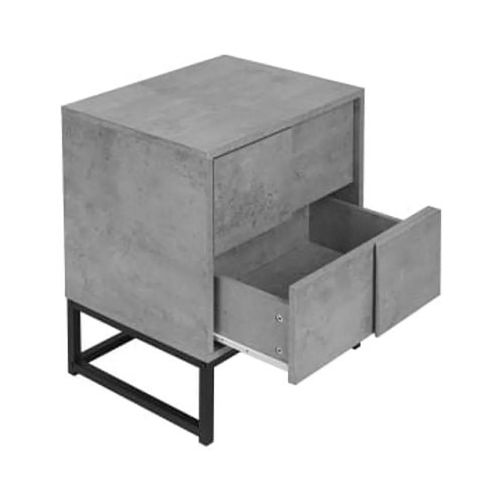 Gray 2 Drawer Wooden Storage Cabinet M6669