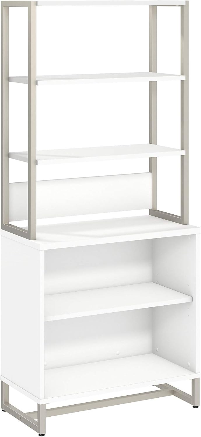 White Bookcase with Hutch G74793