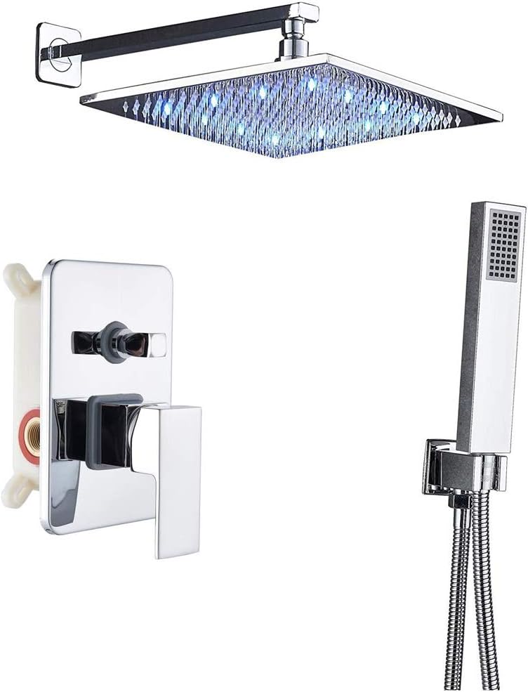 12" Square Rainfall Shower with Handheld Spray Chrome Finish N36823