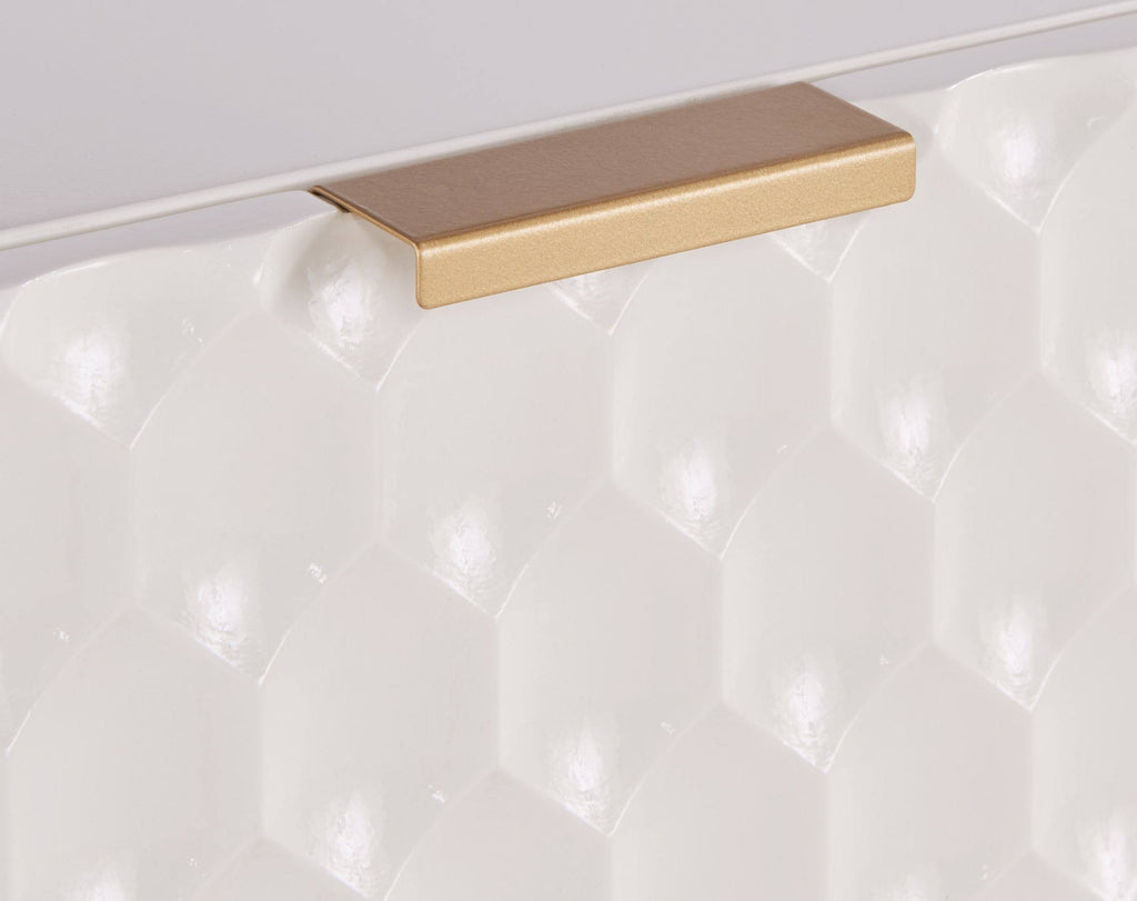 White 1-Drawer Geometric Small Cabinet D270