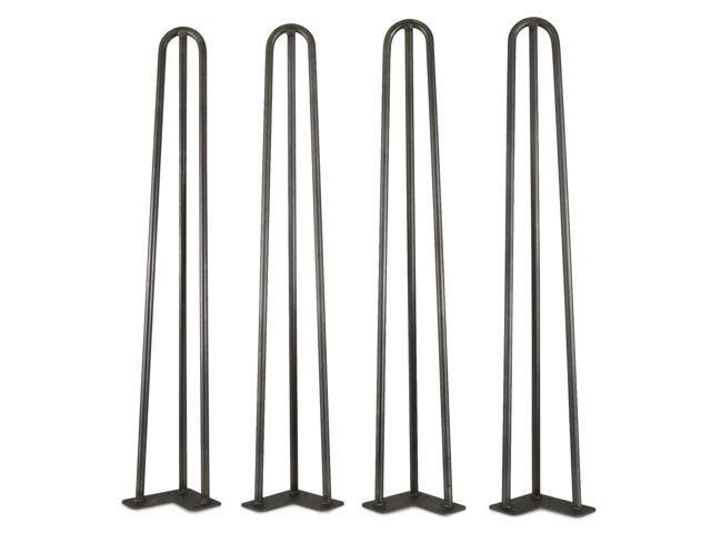 28-Inch Satin Black Hairpin Table Legs (4-Pack) D415