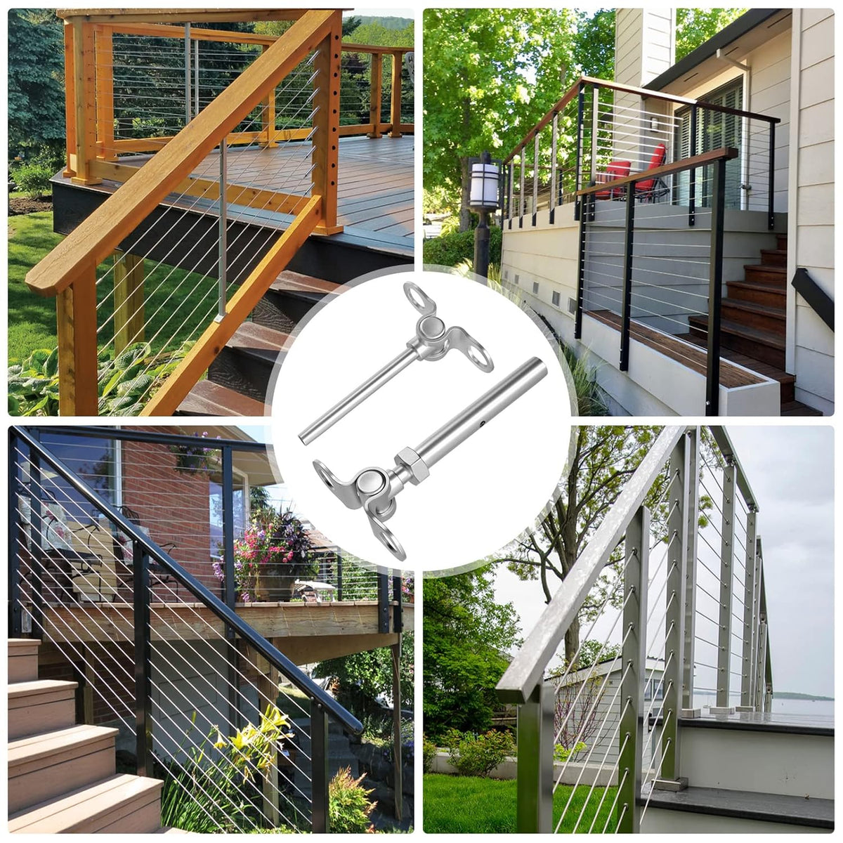 10 Set Stainless Steel Cable Railing Hardware Kit X298