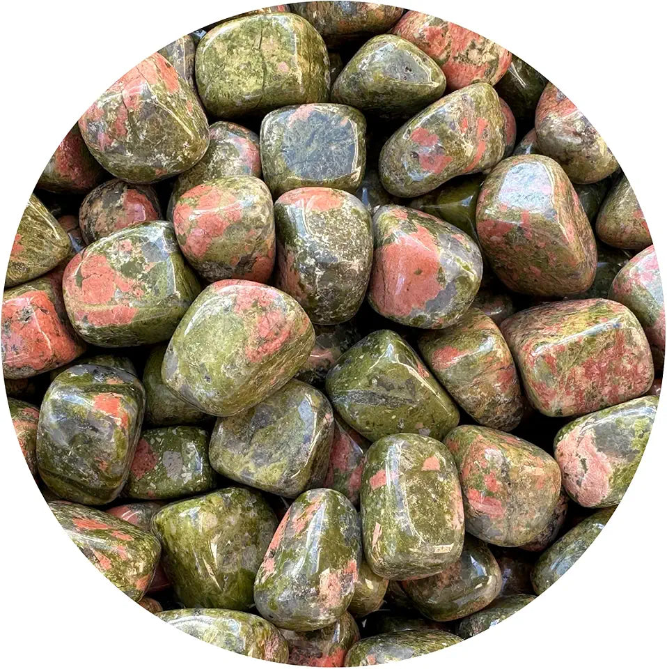 Polished Unakite Tumbled Stones 5 Pound L64753