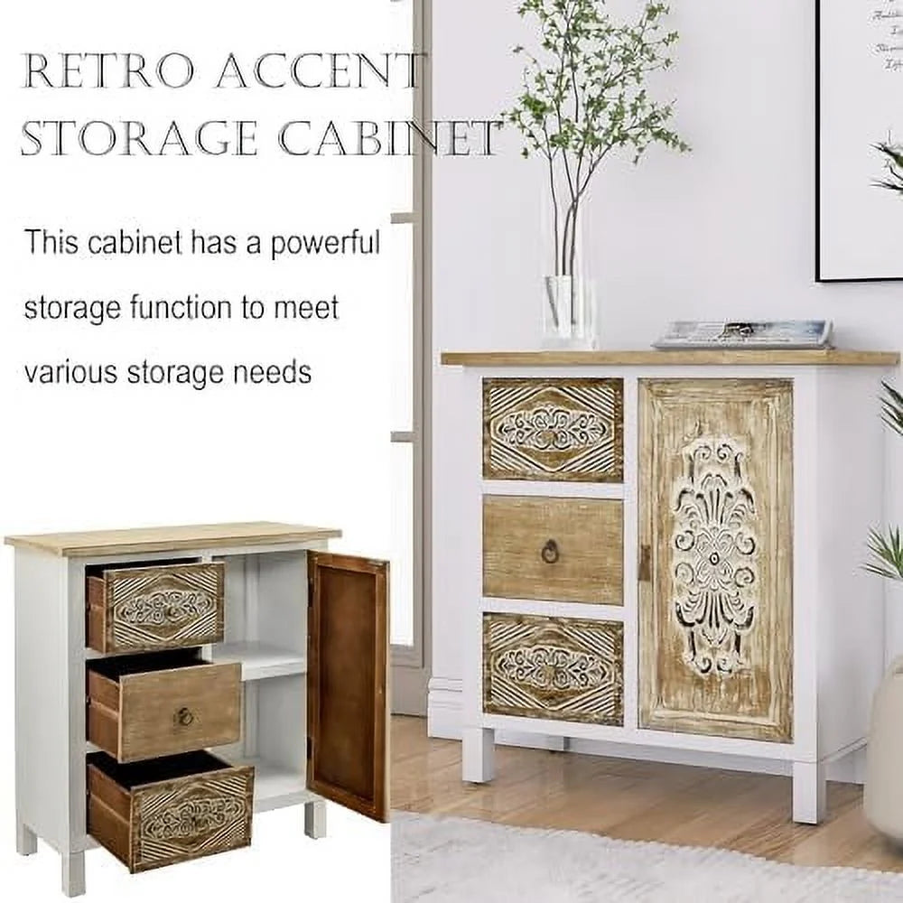 Carved Wood Sideboard with 5 Drawers E961521