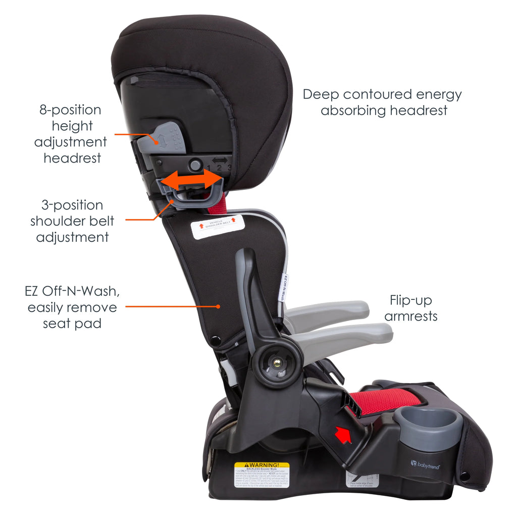 Folding High Back Booster Car Seat Red G782