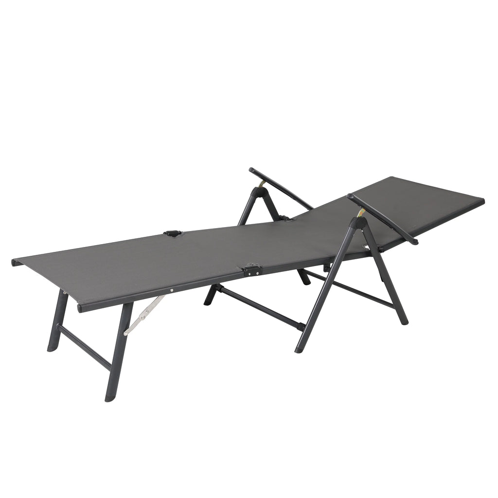 Outdoor Textilene Mesh Single Chaise Lounge Grey R252