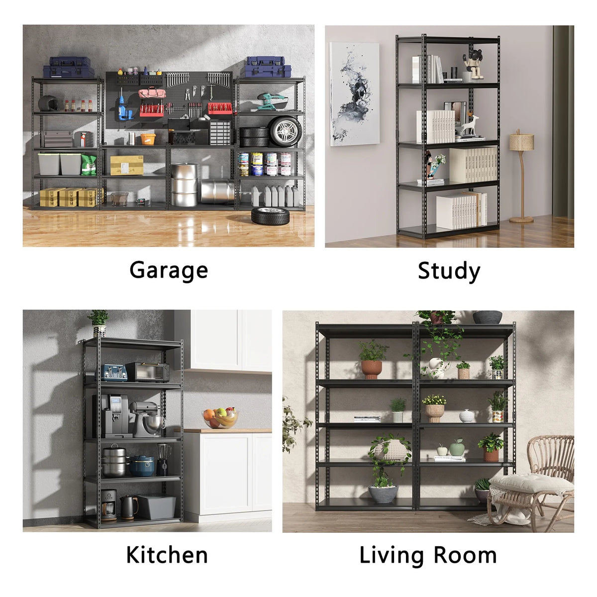 5 Tier Adjustable Heavy Duty Metal Storage Shelves M224598