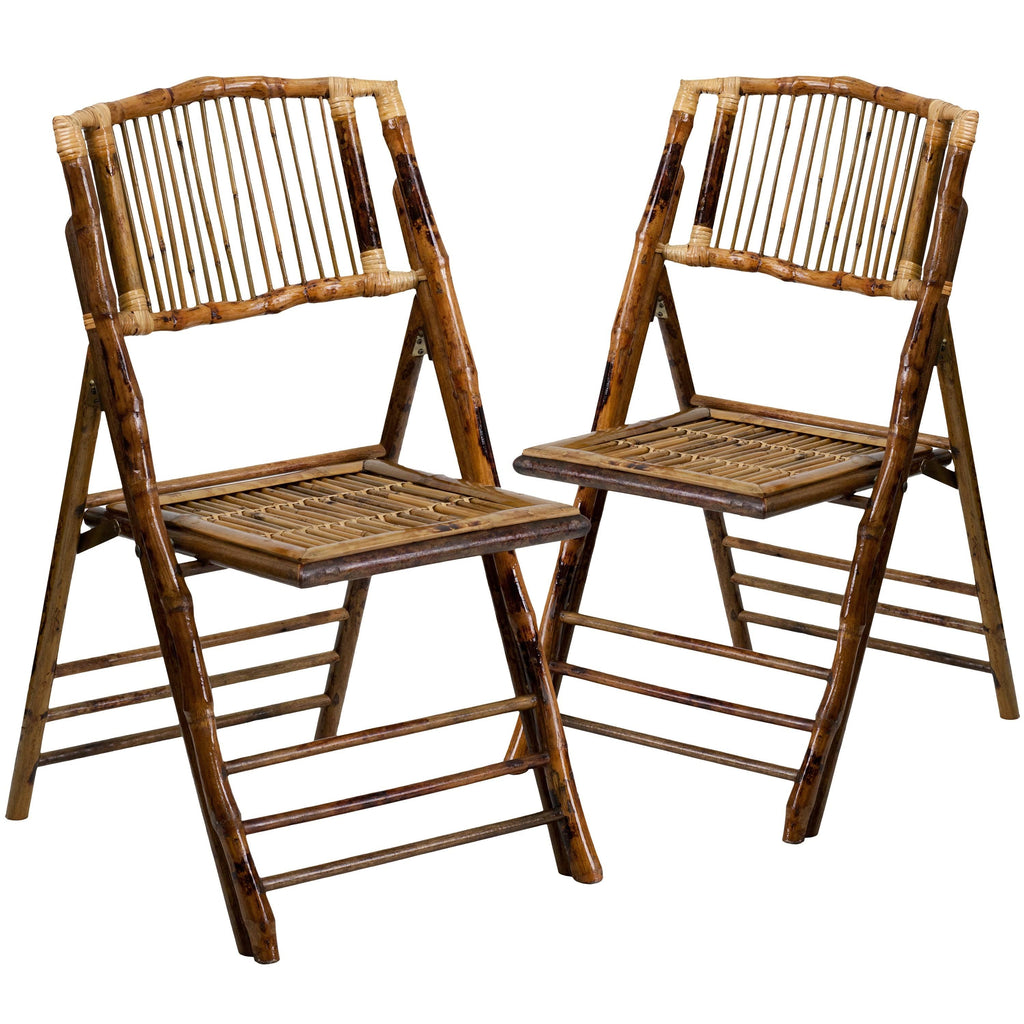 2 Pk Bamboo Wood Folding Chair G656