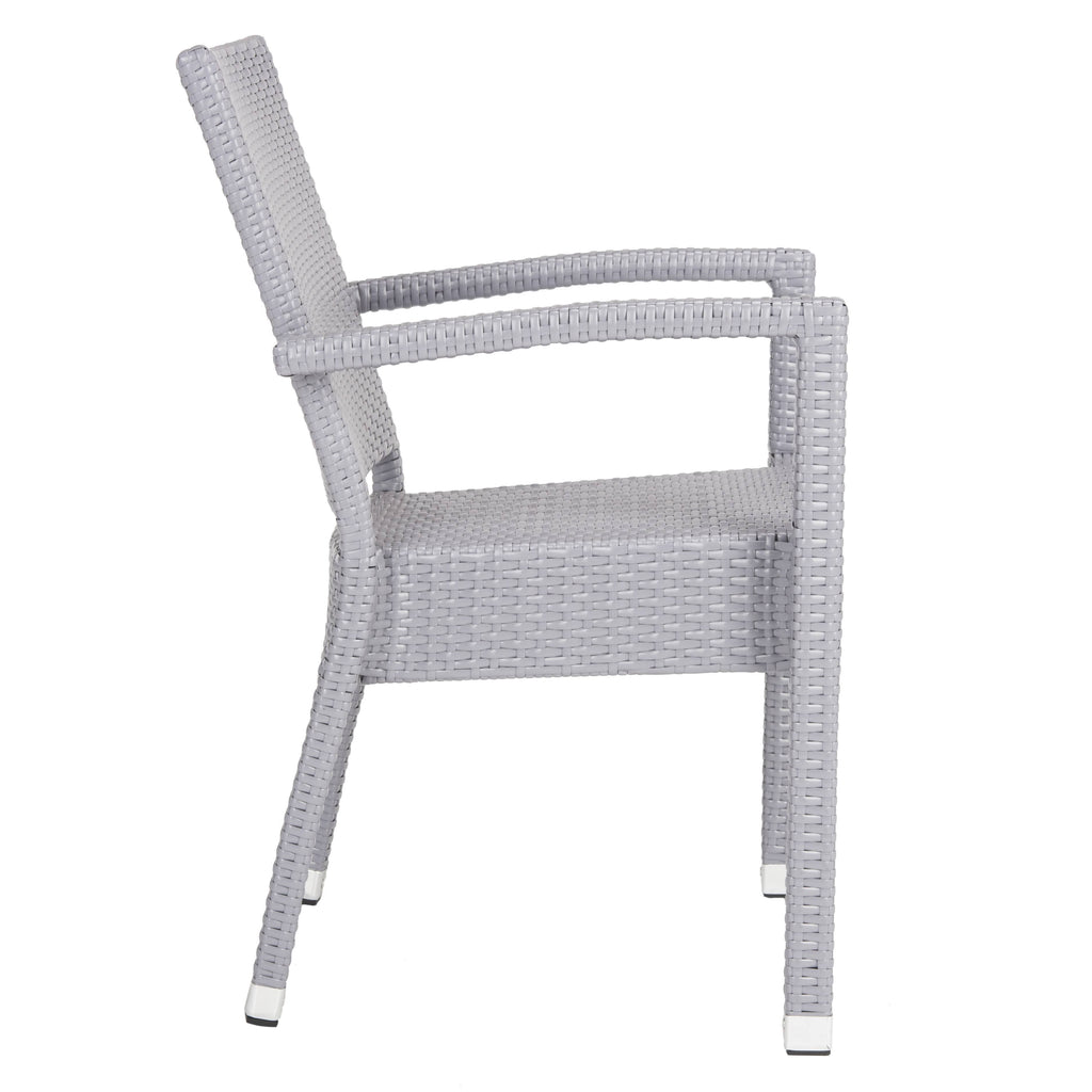 Stacking Arm Chair Grey Set of 2 V213