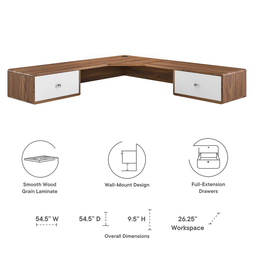 White Walnut Wood Computer Work Desk N170358