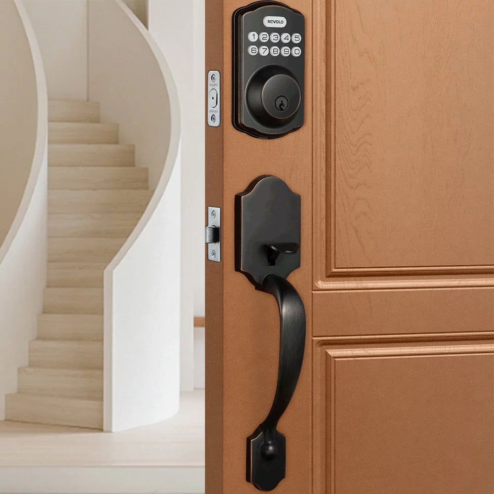 Keyless Entry Door Lock with Handle Set, Oil Rubbed Bronze X442