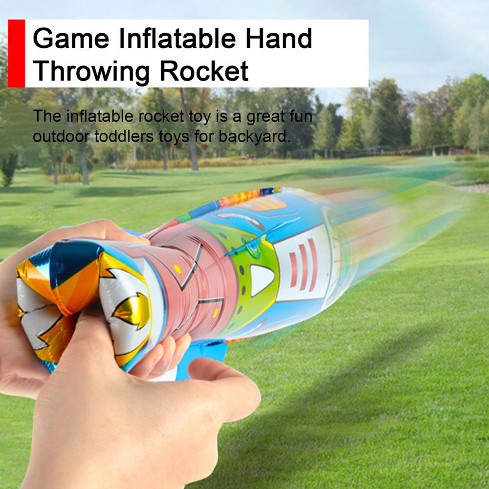 Children Ejection Rocket Outdoor Sport Shooting Game Inflatable Hand Throwing Rocket Launcher Boys Toys A7930