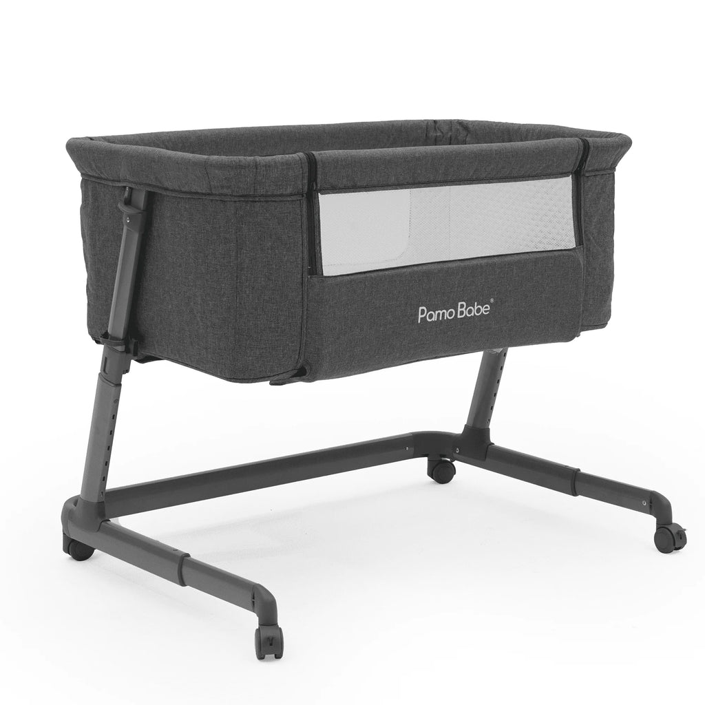 Grey Bassinet with Wheels and Folding Frame H3771