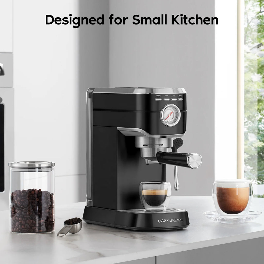 20 Bar Espresso Machine with Milk Frother Stainless Steel Black H991