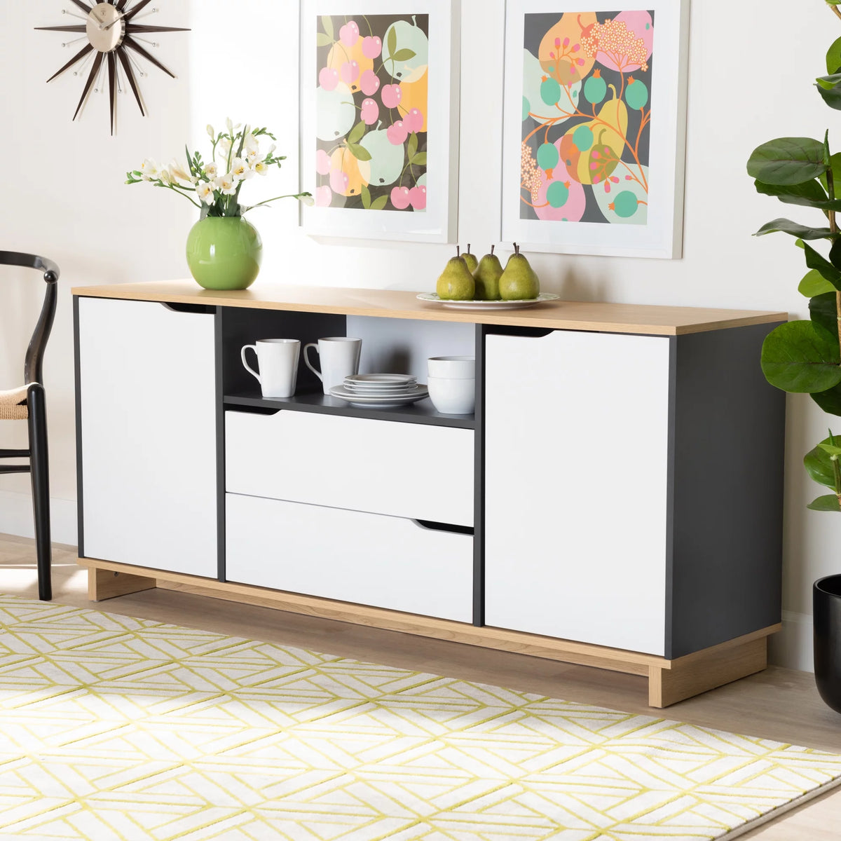 Multicolor 2-Door Wood Sideboard S978745