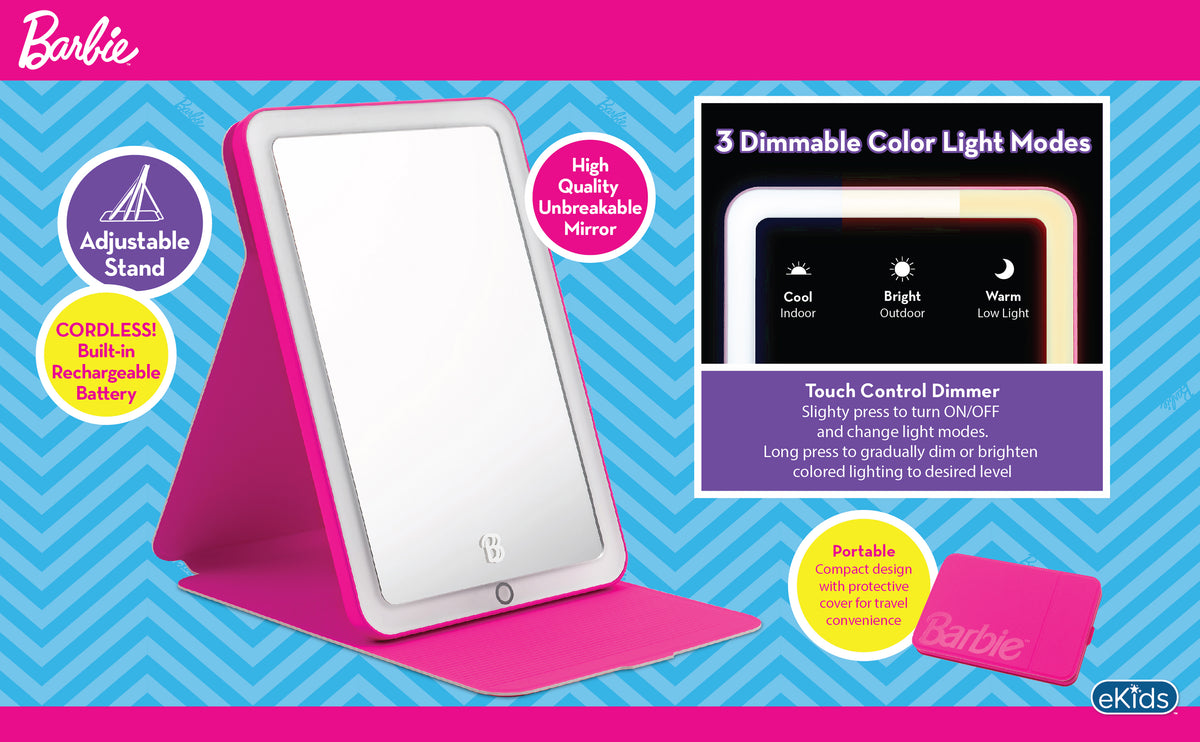 Barbie Travel Mirror with Light and Adjustable Stand V611