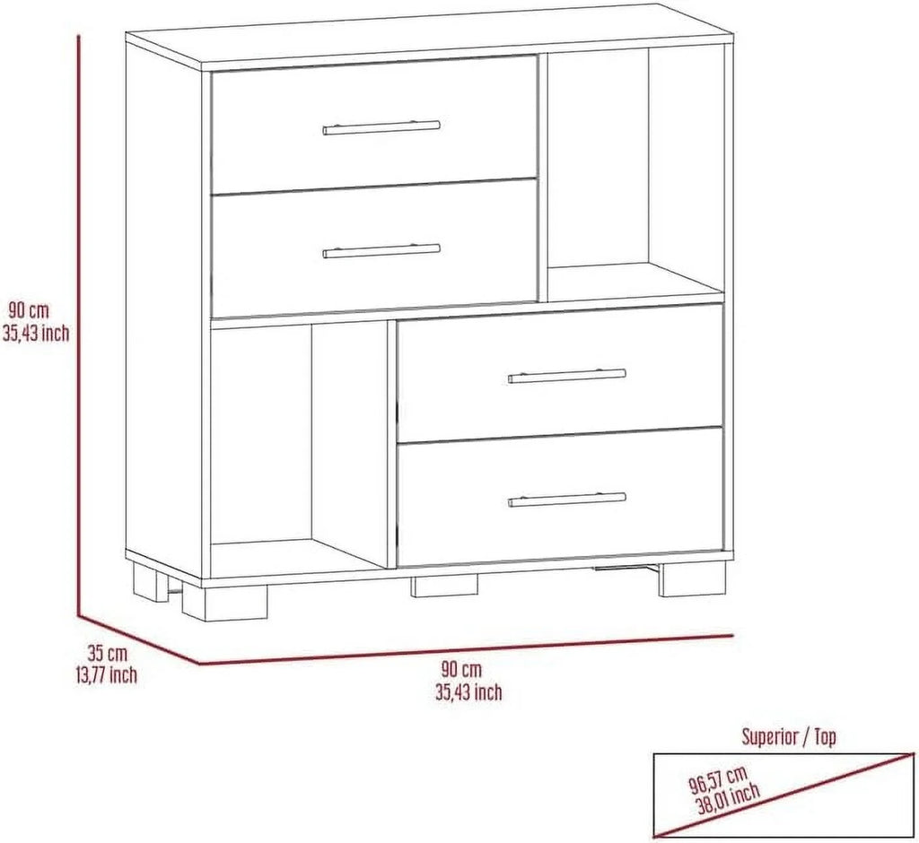 White Engineered Wood Dresser L28678