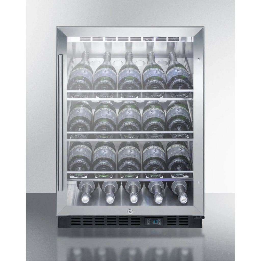 Undercounter wine cellar with champagne shelving P183