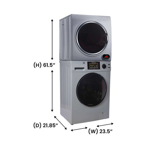 110V 1.6 cf Washer and 3.5 cf Vented Digital Dryer in Silver A355