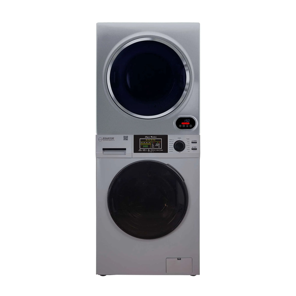 110V 1.6 cf Washer and 3.5 cf Vented Digital Dryer in Silver A355