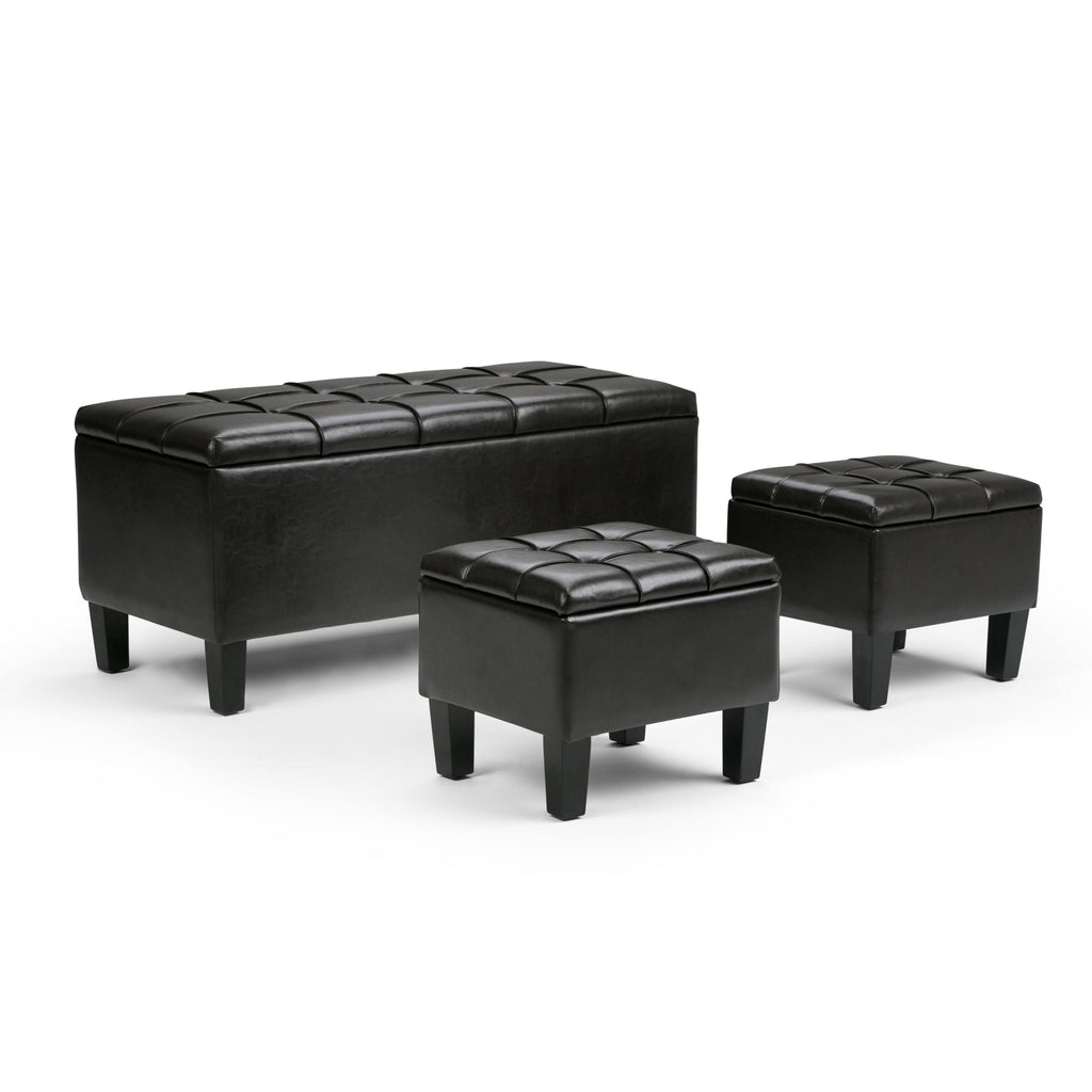 Slate Grey Rectangle Storage Ottoman K911