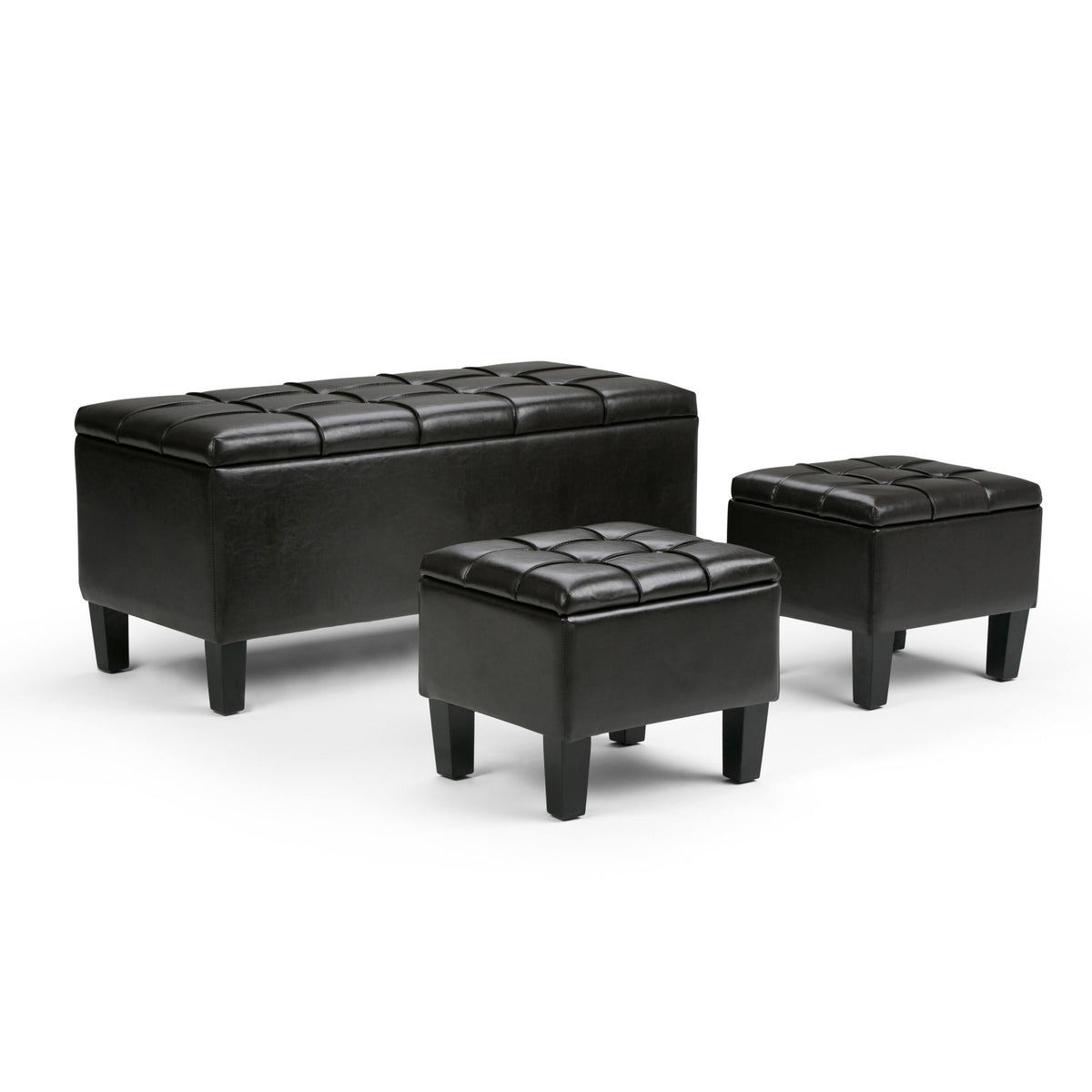 Slate Grey Rectangle Storage Ottoman K911