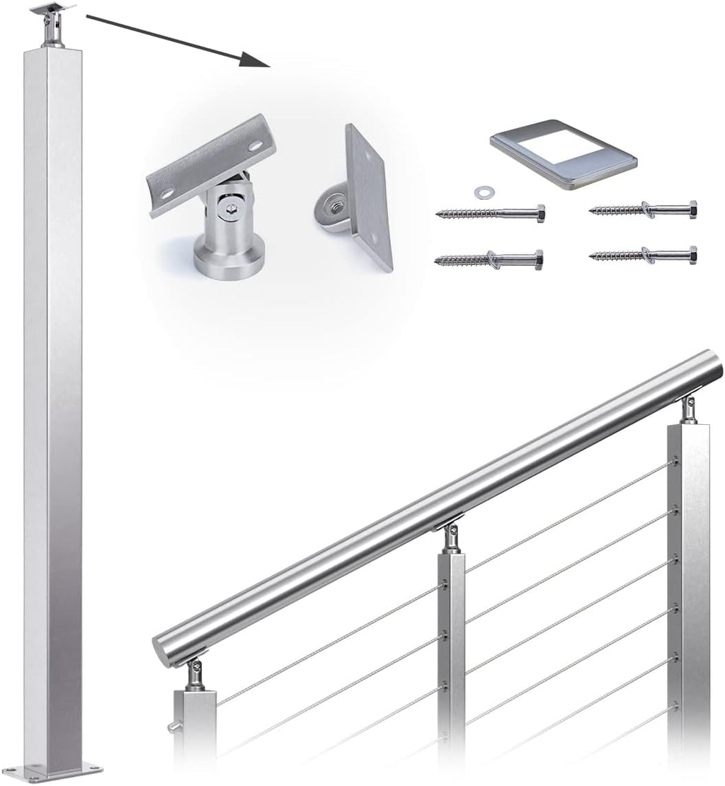 Stainless Steel Square Cable Railing Post F349