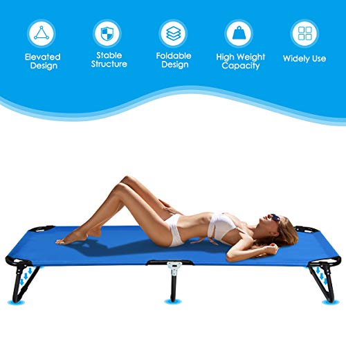 Folding Camping Cot Bed with 600D Oxford Fabric Grey L58010