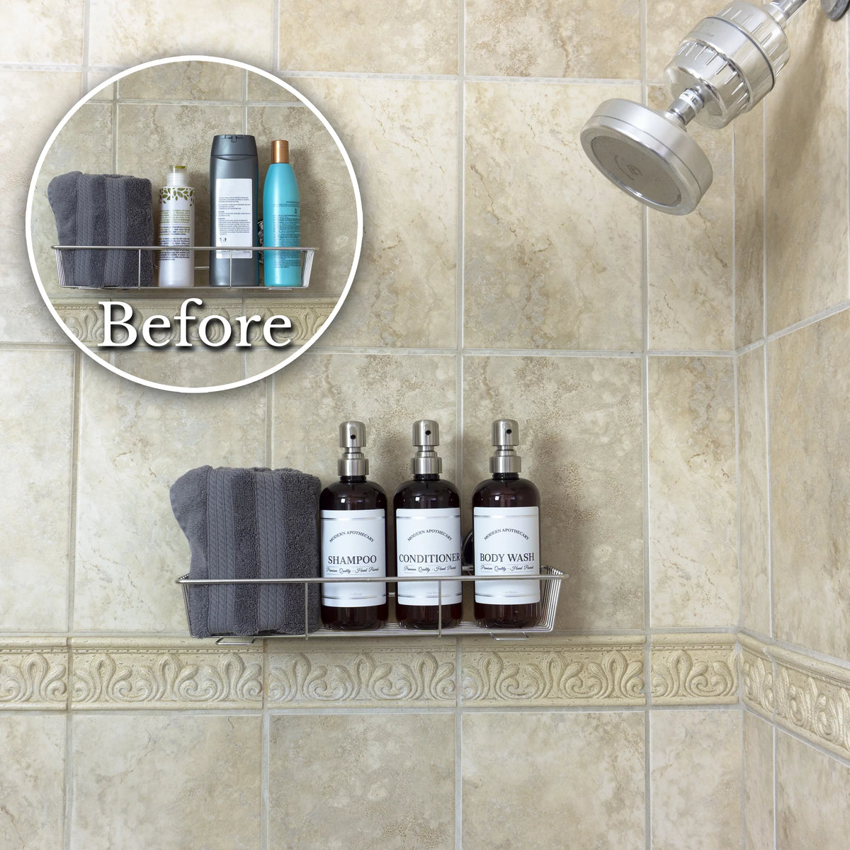 Refillable Body Wash, Shampoo and Conditioner Bottles 16 oz 3 Pack P42174