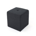 Dark Charcoal Fabric Square Ottoman S134