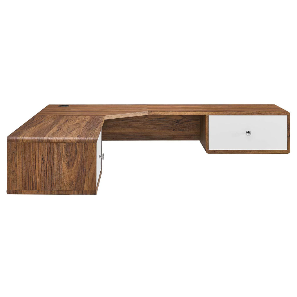 White Walnut Wood Computer Work Desk N170358