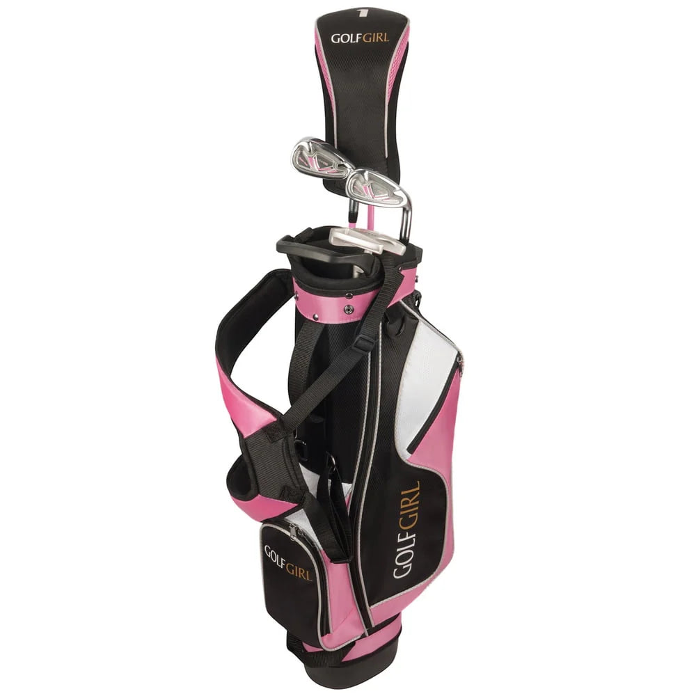 Junior Girls Golf Set with Pink Clubs and Bag F942988